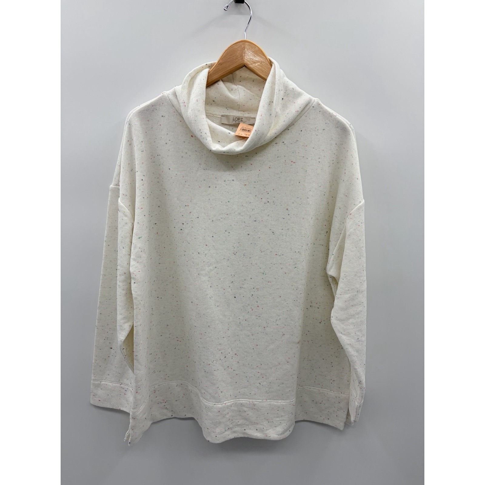 Ann Taylor Loft Womens Plus Size 14 Speckled Turtleneck Long Sleeve Sweatshirt